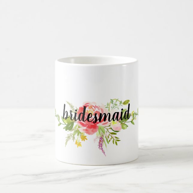 Red Rosa Blommigt Kaffemugg (Center)