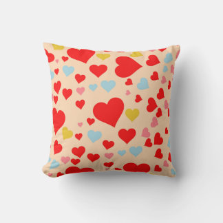 Red Rosa Blue Colorful Simple Heart Y2K Mönster Kudde