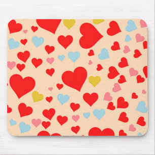 Red Rosa Blue Colorful Simple Heart Y2K Mönster Musmatta