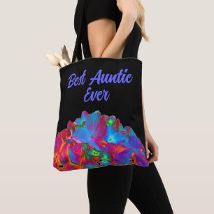 Red rosa blue lila blommigt färg best Auntie någon Tygkasse