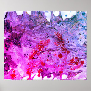 Red Rosa Blue Lila Modern Abstrakt Art Trendig Poster