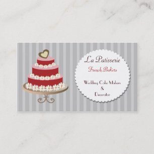 Red rosa Bröllop Cake-tillverkare affärskort Visitkort