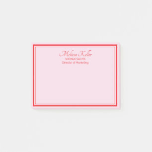 Red rosa business marknadsföring anpassningsbar post-it block