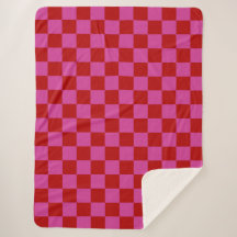 Red + Rosa Check Checkerboard Mönster