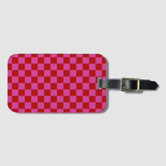 Red + Rosa Check Checkerboard Mönster Bagagebricka