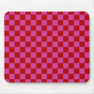 Red + Rosa Check Checkerboard Mönster Musmatta