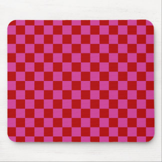 Red + Rosa Check Checkerboard Mönster Musmatta