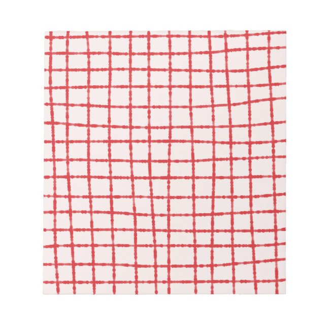 Red Rosa Check Mönster Snyggt och Functional Anteckningsblock (Framsida)