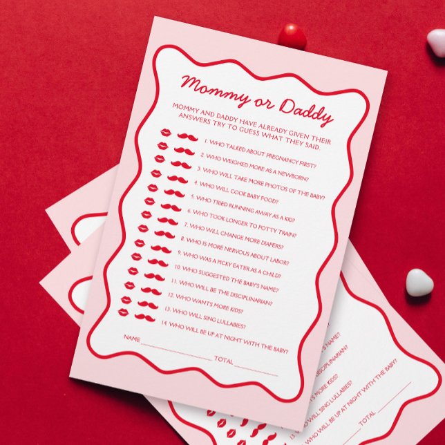 Red Rosa Cherry Baby Shower Gissa vem som spelar (Skapare uppladdad)