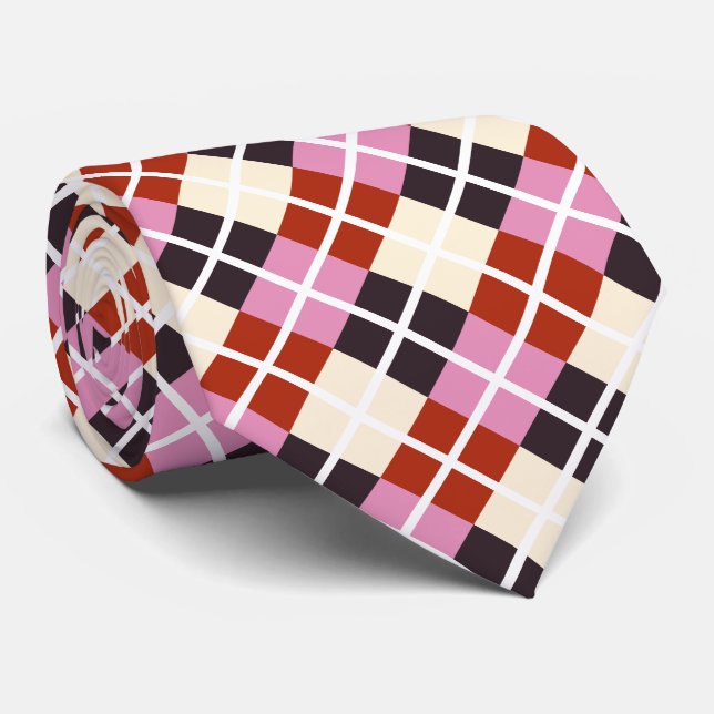Red Rosa Eggplant Ivory Mönster Slips (Rullad)