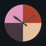 Red Rosa Eggplant Ivory Rund Klocka<br><div class="desc">.</div>