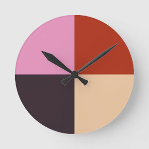 Red Rosa Eggplant Ivory Rund Klocka
