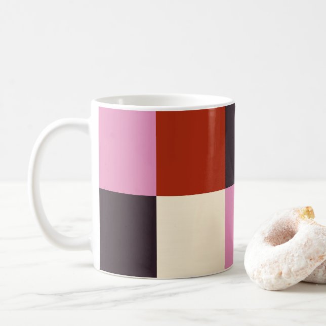 Red Rosa Eggplant Ivory Snyggt Kaffemugg (Med munk)