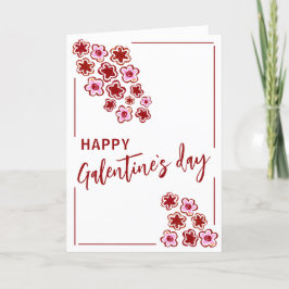 Red Rosa Flowers Galentine's Day Friends Helgkort