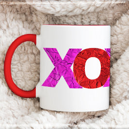 Red Rosa Foil XOXO Valentine Day Modern Bold Mugg