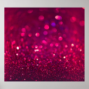 Red Rosa Glitter: Abstrakt Bokeh Poster