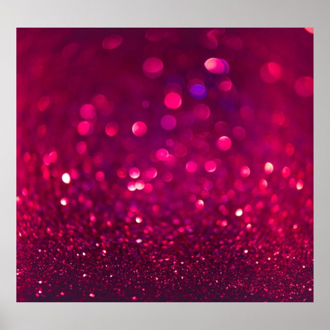 Red Rosa Glitter: Abstrakt Bokeh Poster (Framsidan)