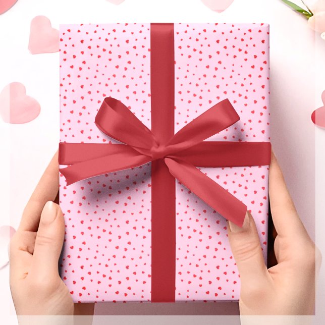 Red & Rosa Heart Gift Presentpapper (Skapare uppladdad)