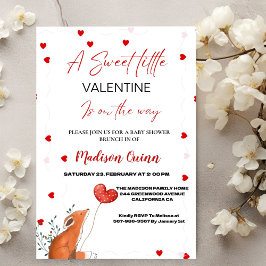 Red & Rosa Heart Valentine Day Baby Shower Inbjudningar