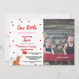 Red Rosa Heart Valentine Day, raring Birthday Inbjudningar