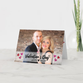 Red Rosa Hearts Valentine Day Photo Scribged Kort