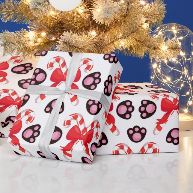 Red & Rosa jul Candy cane Animal Tass Presentpapper (Helgdagar)