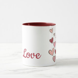Red Rosa Kärlek Hearts Mugg