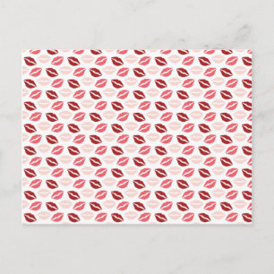 Red Rosa Kiss Me Kisses Läppar Valentine Day Gifts Helg Vykort