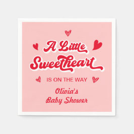 Red Rosa Little Swehoney Valentine Baby Shower Pappersservett
