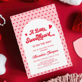 Red Rosa Little Swehoney Valentines Baby Shower Inbjudningar