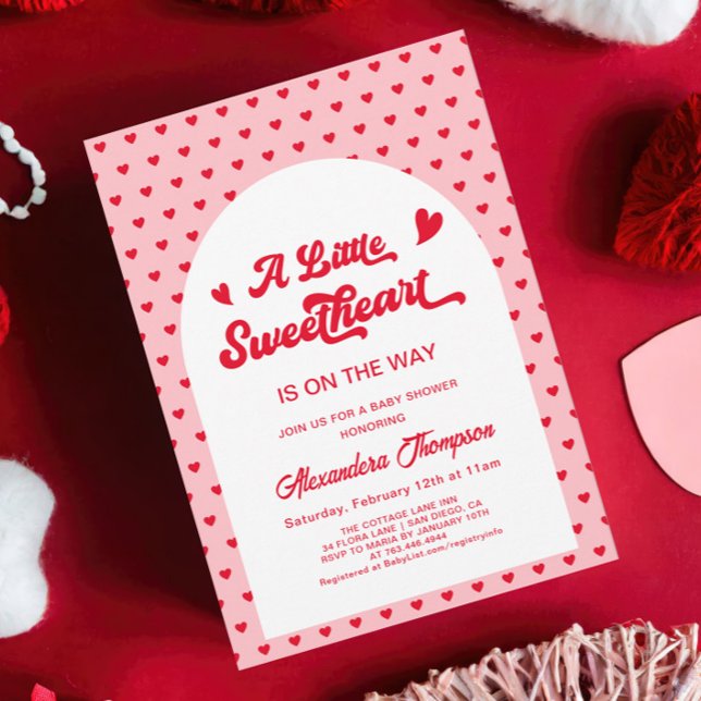 Red Rosa Little Swehoney Valentines Baby Shower Inbjudningar (Skapare uppladdad)