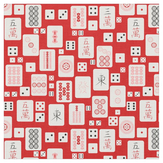 Red rosa mahjong chinese tiles-spelet asian tyg (Närbild)