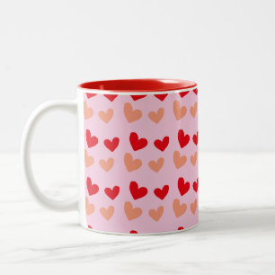 Red rosa mini-hjärtan mugg & kopp