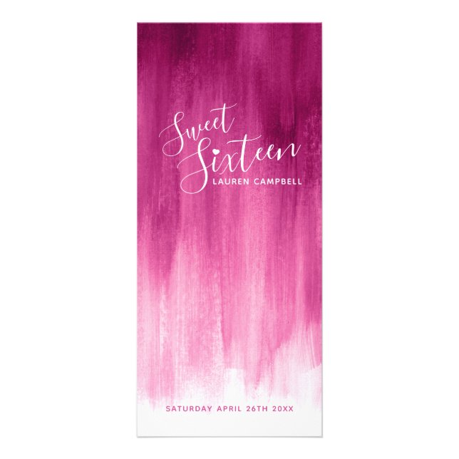 Red rosa modern, graderad, söt 16-menyrackspaket reklamkort (Framsidan)