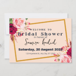 Red rosa modern möhippa inbjudningar