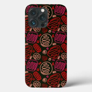 Red Rosa One Line Abstrakt Shapes Fodral-Mate