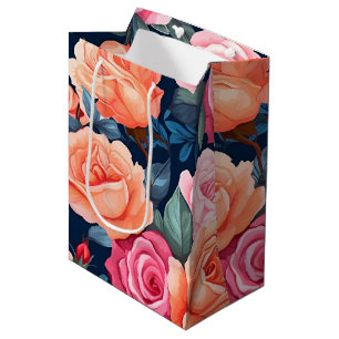 Red Rosa Orange Ro Mönster Chiffon