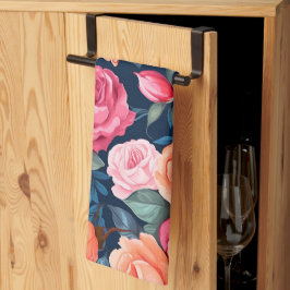 Red Rosa Orange Ro Mönster Design Kökshandduk