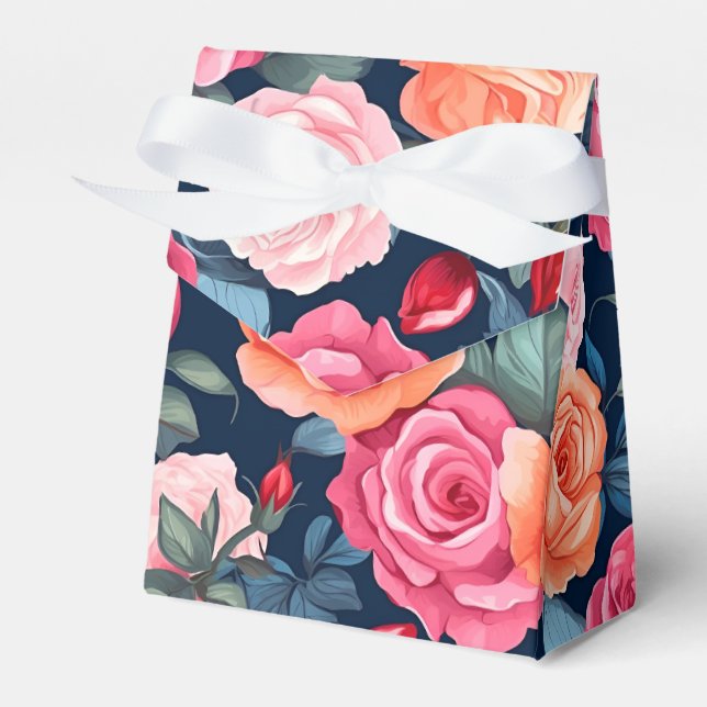 Red Rosa Orange Ro Mönster Design Presentaskar (Framsidan Sidan)