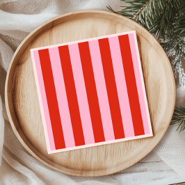 Red Rosa Rand Retro Pappersservett