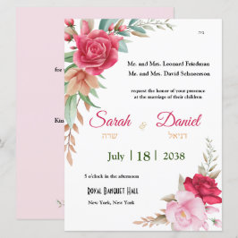 Red Rosa ros Blommigt Elegant Judiska Bröllop