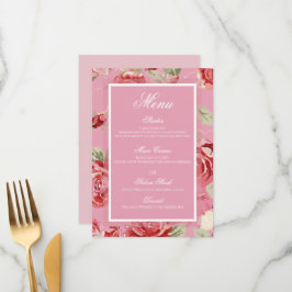 Red Rosa ros blommigt peony-blomma Meny