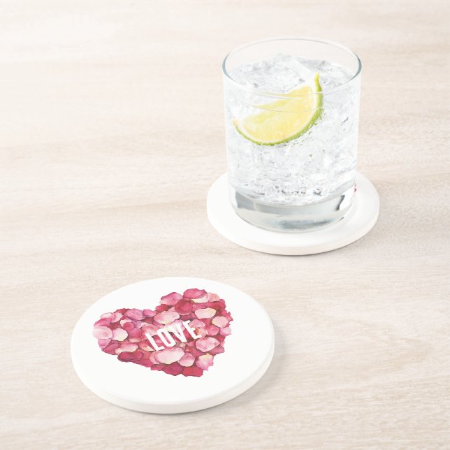 Red Rosa ros Petals Blommigt Kärlek Underlägg (Sidan)