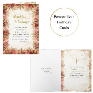 Red Rosa ros Ram ortodox Christian Birthday Kort