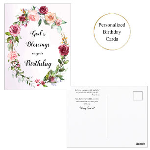 Red Rosa ros Wandeortodox Christian Birthday Vykort