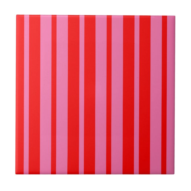 Red Rosa Snyggt Rand Mönster Design Kakelplatta (Framsidan)