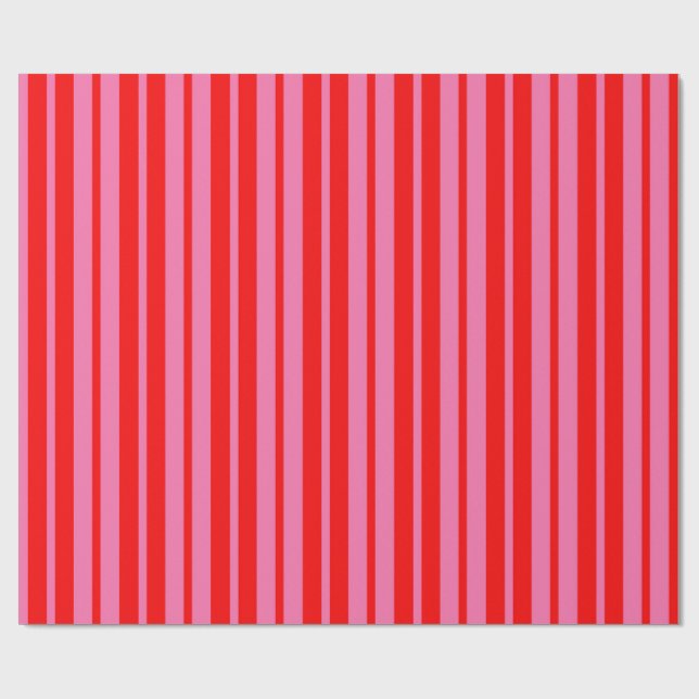 Red Rosa Snyggt Rand Mönster Design Presentpapper (Platt)