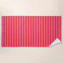 RED ROSA STRIPED - vågrät - Beach Towel