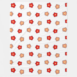 Red Rosa Tropical Blommigt Botanical Vår Sommar Fleecefilt