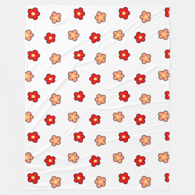 Red Rosa Tropical Blommigt Botanical Vår Sommar Fleecefilt (Framsidan)